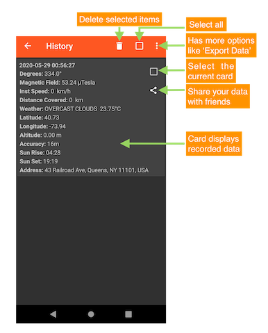 History Screen