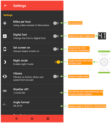 Settings Screen One
