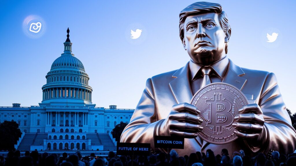 Trump Bitcoin Statue