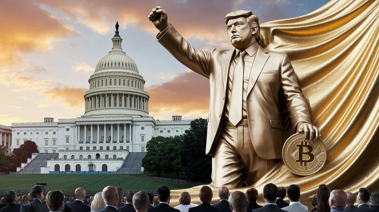 Trump Bitcoin Statue