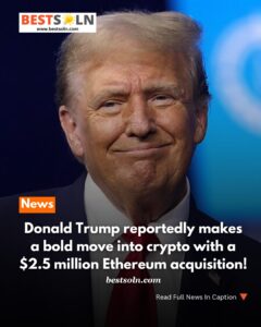 Donald Trump reportedly makes a bold move into crypto with a $2.5 million Ethereum acquisition (News Bites) Donald Trump reportedly makes a bold move into crypto with a $2.5 million Ethereum acquisition