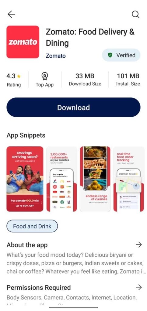 Indus App Zomato