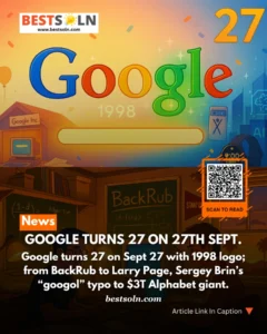 Google Turns 27 on 27th Sept.