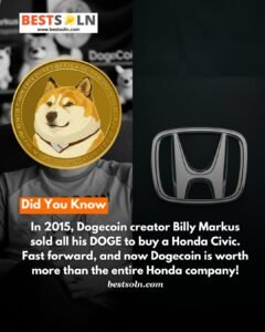 In 2015, Dogecoin creator Billy Markus sold all his DOGE to buy a Honda Civic. Fash forward, and now Dogecoin is worth more than the entire Honda company!