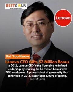 Lenovo CEO Gifts $3 Million Bonus